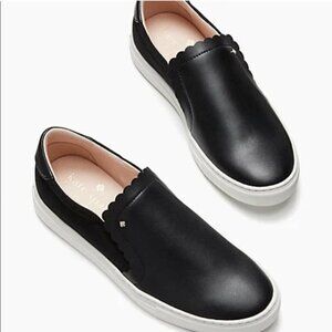 NEW KATE SPADE NEW YORK LEATHER SNEAKERS SZ 8 DARK BLUE